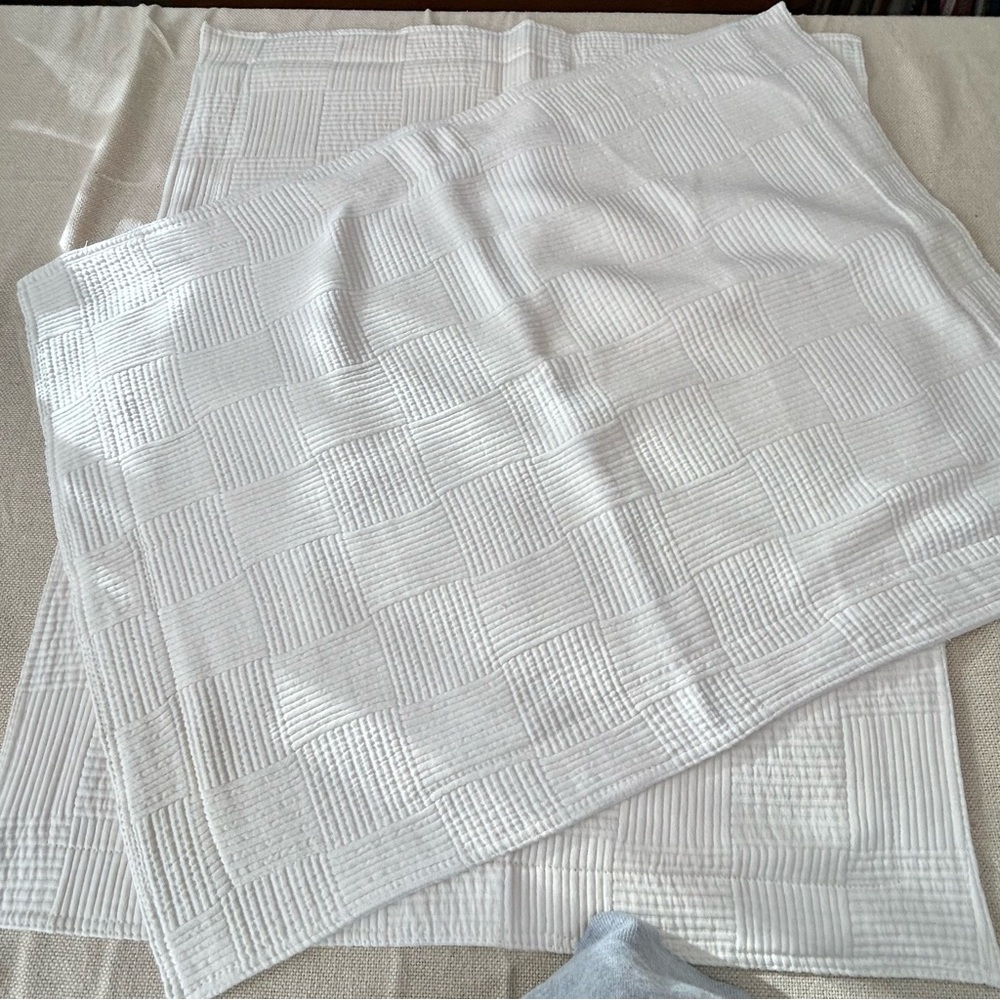 Columbine Cody Off White Pillow Shams Cotton 20” x 26”
